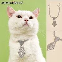 dog collar tie bling for small cat necklace rhinestone diamante puppy shiny decorate collars for pet dogs acessories supplies