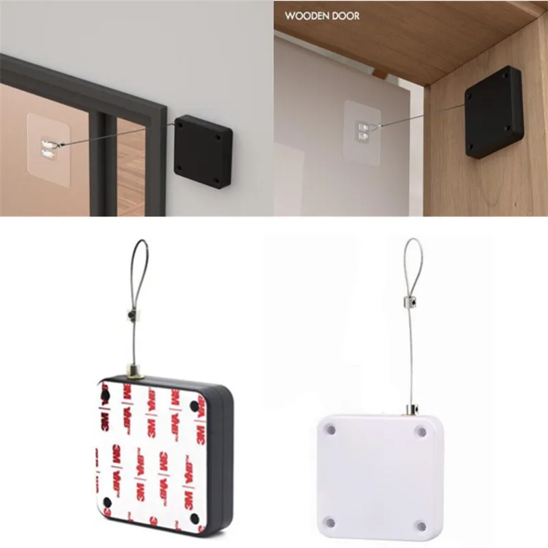 

Automatic Door Closer Door Puller Wire Rope Retractable Anti-theft Punch-free Recovery Coil Anti-theft Cable Box Bracket Closure