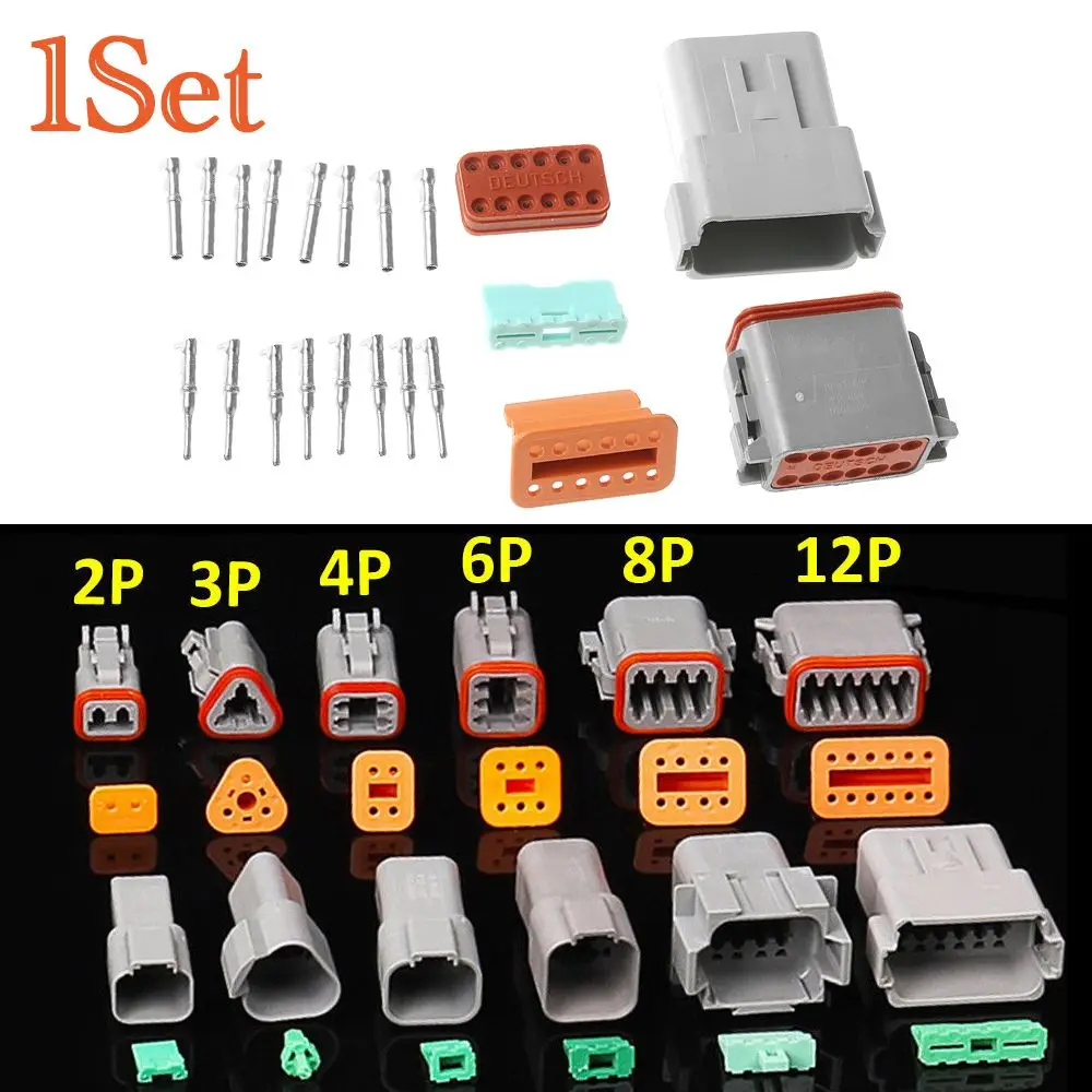 

1 set DT06/04 2/3/4/6/8/12 Pin Connector Socket Plug Waterproof Car Electrical Connector