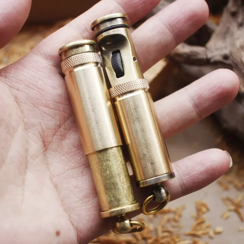 

Retro Free Fire Torch Lighter Grinding Wheel Flint Brass Kerosene Oil Pipe Lighter Cigarette Gasoline Windproof Gadgets For Men