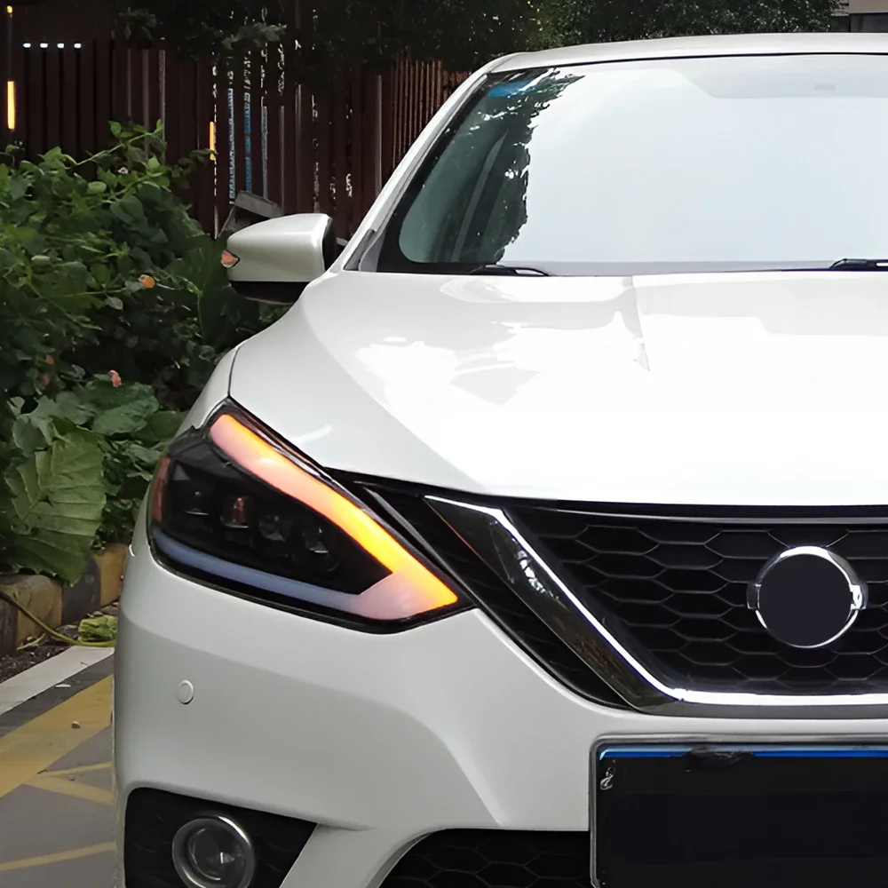 Фото Автомобильные передние фонари для Nissan Sylphy Sentra 13th 2016-2019, обновленная сборка автомобильных фар, светодиодные 4 линзы проектора, аксессуары №4