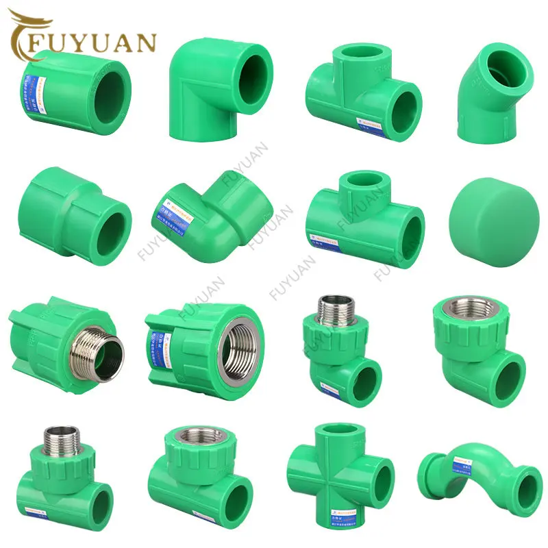 PPR 20/25/32mm Straight Elbow Tee floor heating Water Pipe Joint Warmer Fusion Water Heater Valves Household Plumbing Fittings