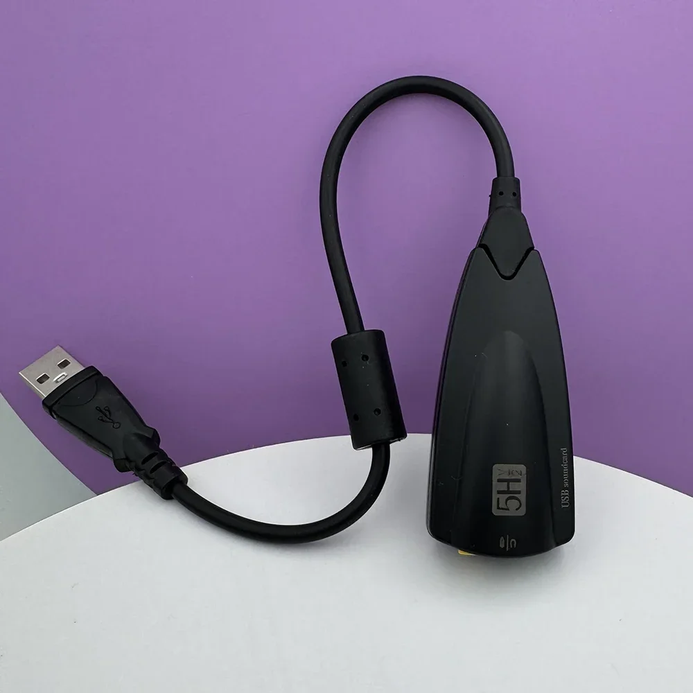 Фото Внешняя звуковая карта USB 7.1 Адаптер 5HV2 USB на 3D CH Sound Антимагнитная аудиогарнитура Микрофон Разъем 3,5 мм для портативных ПК №1