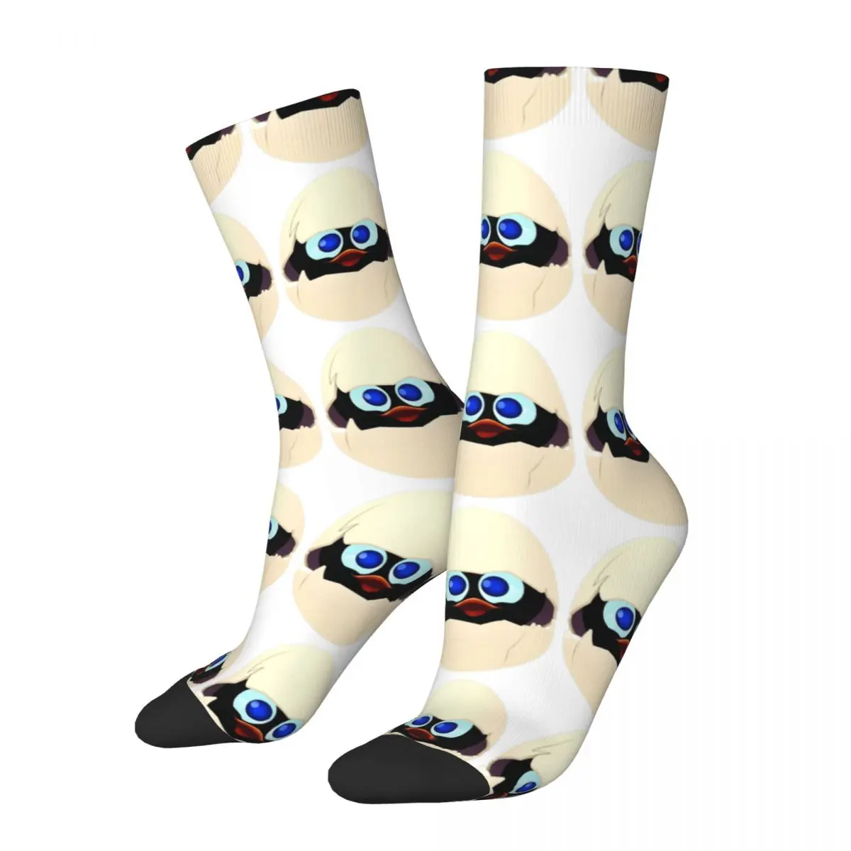 

Egg Crazy Men's compression Socks Unisex Calimero Anime Harajuku Pattern Printed Funny Novelty Happy Crew Sock Boys Gift