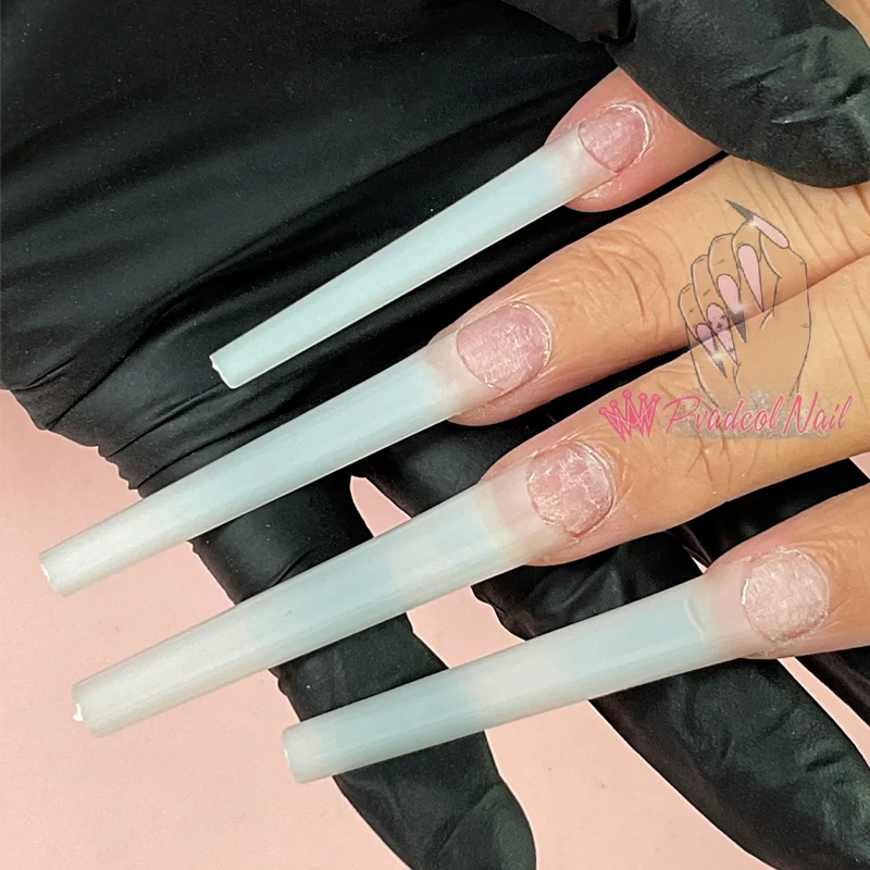

504pcs/Bag Acrylic Nail Tips Fake Nails No C Curve Extra Long Coffin Half Cover ABS 3XL Coffin French Manicure False Tip