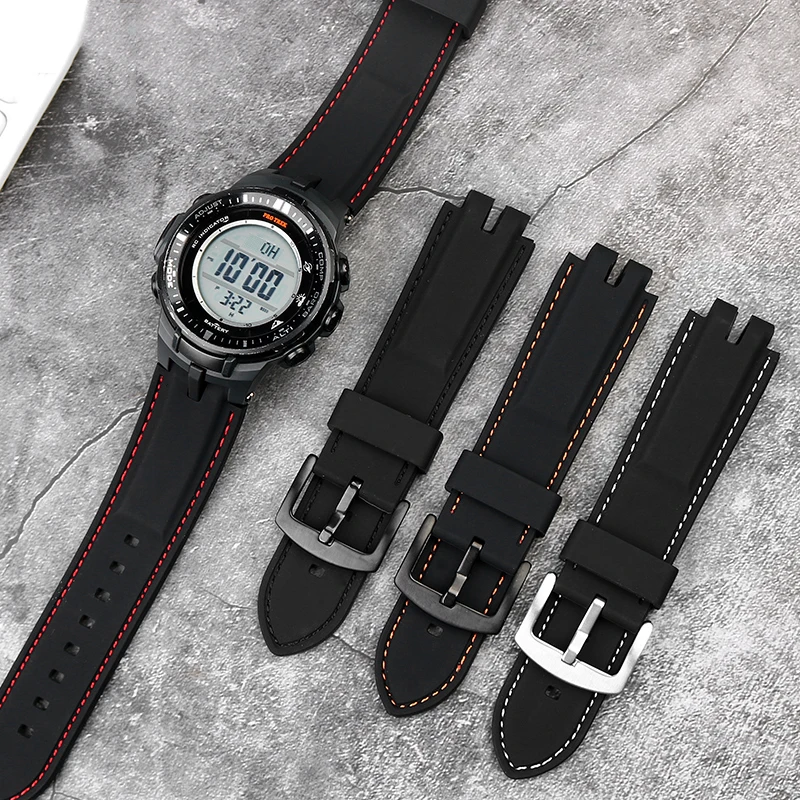 

For Casio PROTREK Series PRW-3000\3100\6000\6100Y Mountaineering Silicone Watch Band Water Proof Outdoor Sports Men Accessories