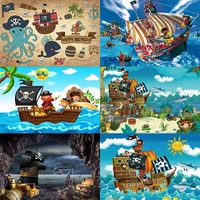 pirate treasure backdrop nautical ship map baby shower happy birthday hunt decoration photography backgrounds banner