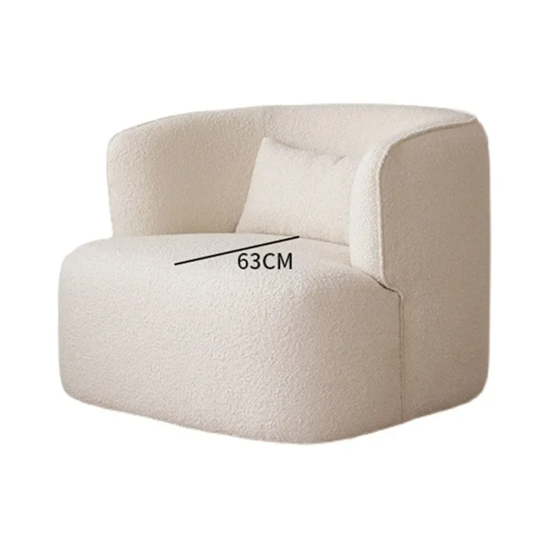 Роскошный одноместный диван из шкуры ягненка в скандинавском стиле для чтения и