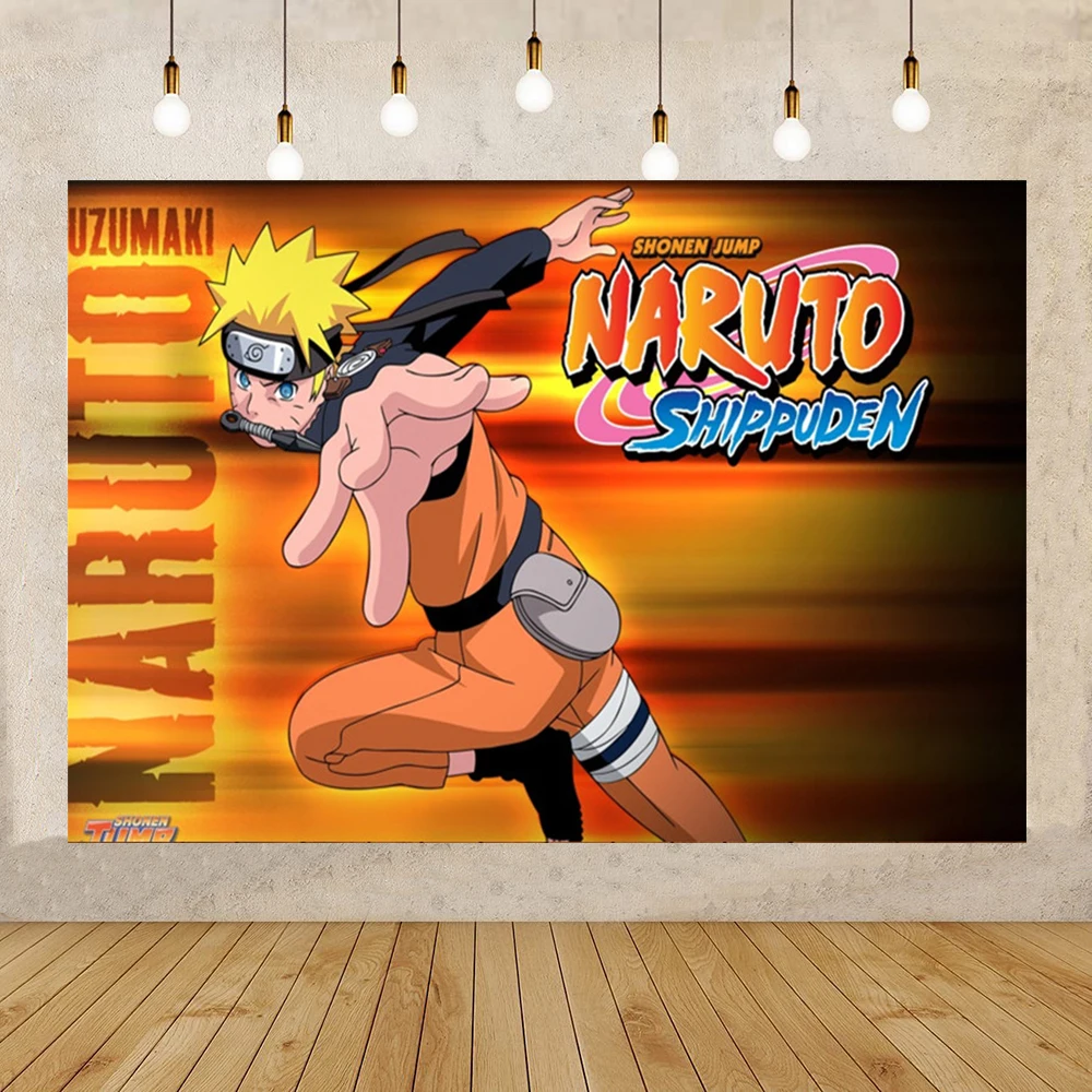Anpassen Naruto Poster Anime Geburtstag Party Vinyl Dekorative Gemälde Haus Hintergrund für Home Wand Decorationa Fotostudio