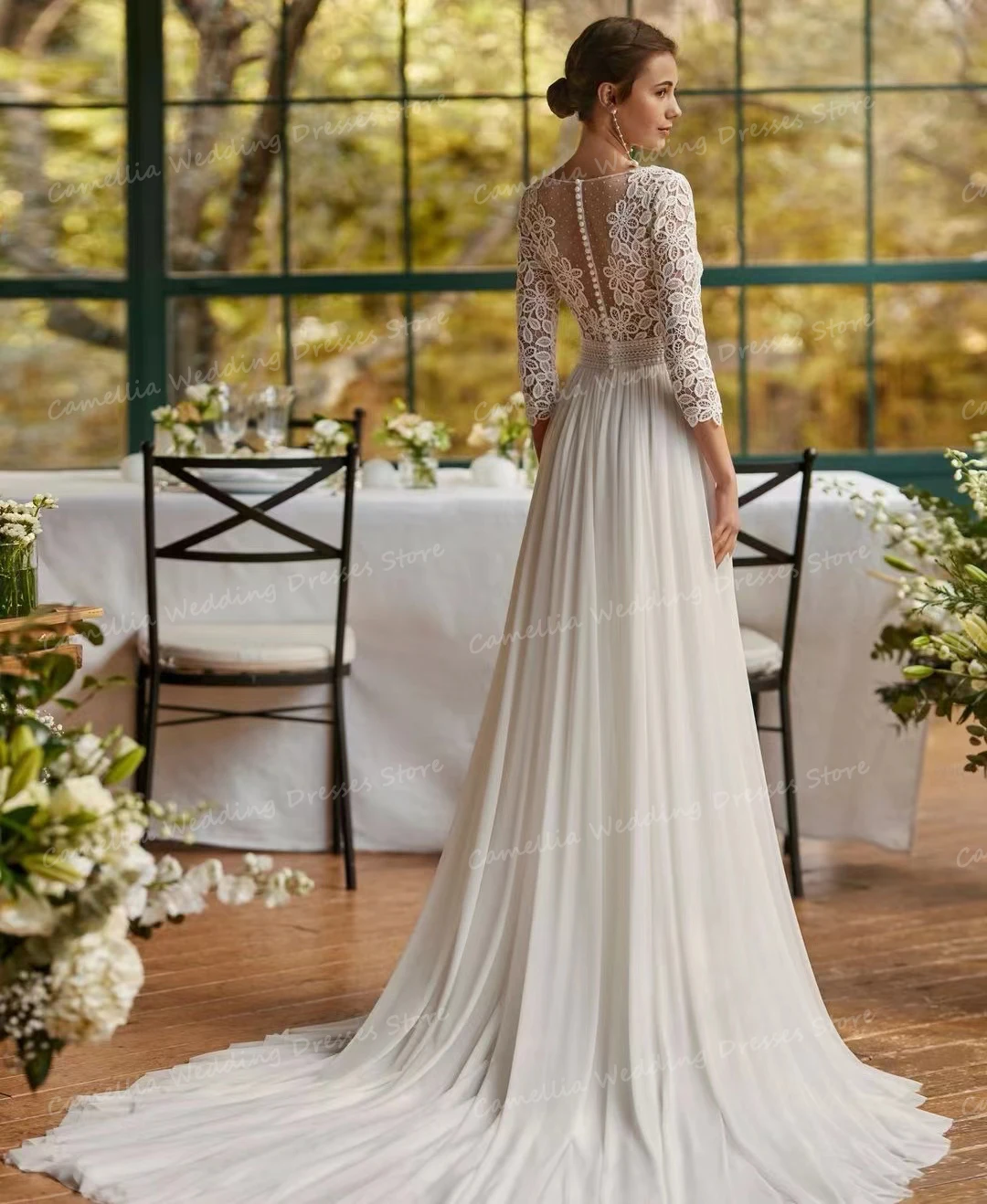 Женское платье-Русалка с длинным рукавом классическое свадебное платье в