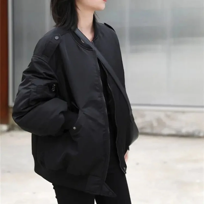 Хлопковая одежда бейсбольное пальто-авиатор женская свободная зимняя отличная