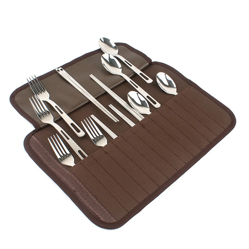 CLS ложка-вилка палочки для еды портативная посуда кемпинга сумка хранения 4