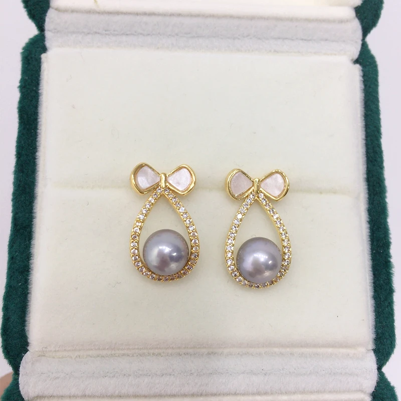 ZHBORUINI 2024 серьги с натуральным пресноводным жемчугом для женщин позолоченные 14 К