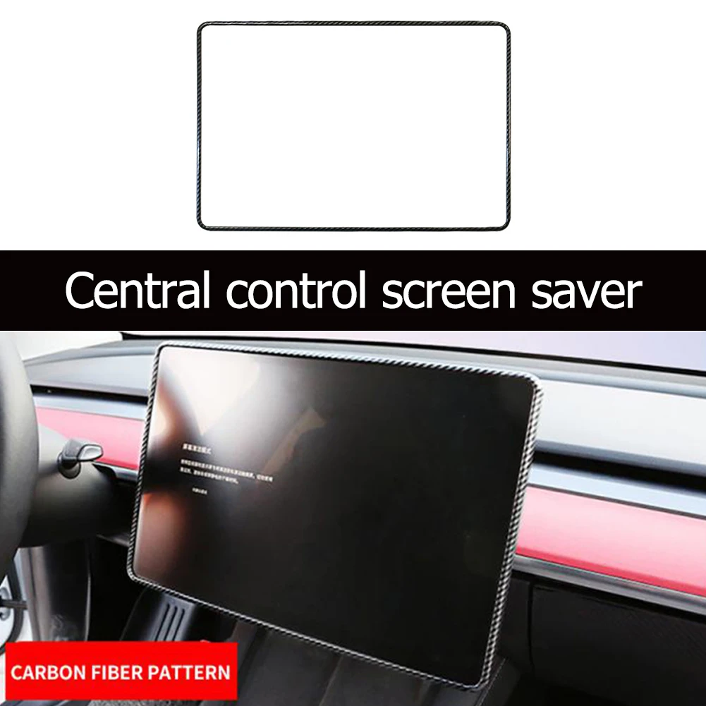 

For Tesla Model 3/Y Center Control Touch Screen Navigation Protector Case Film Tempered Glass Protective Films Stickers Frame