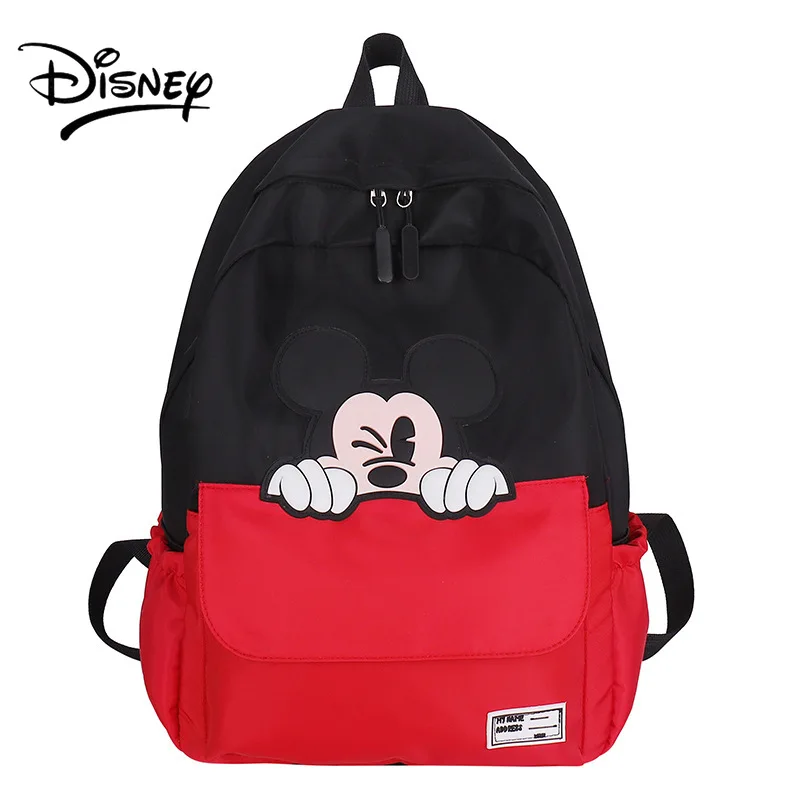 Disney girl's Mickey Mouse Schoolbag Bag For Female Travel Large Capacity Cartoon Handbag Student Fashion Nylon Backpack New
