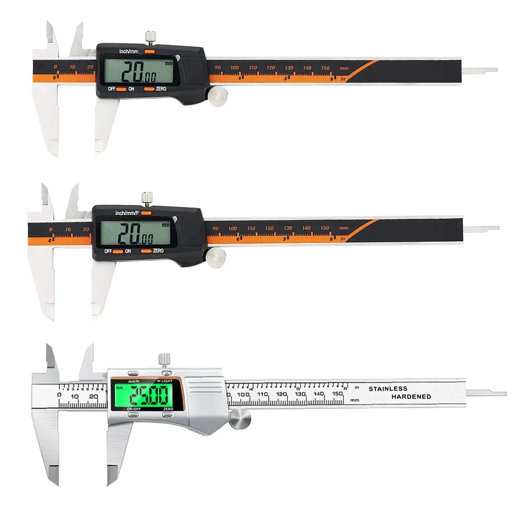 

Vernier Caliper 0-150mm Measuring Micrometer Gauge Resettable Battery Operated Portable Metering mm inch F Type 1