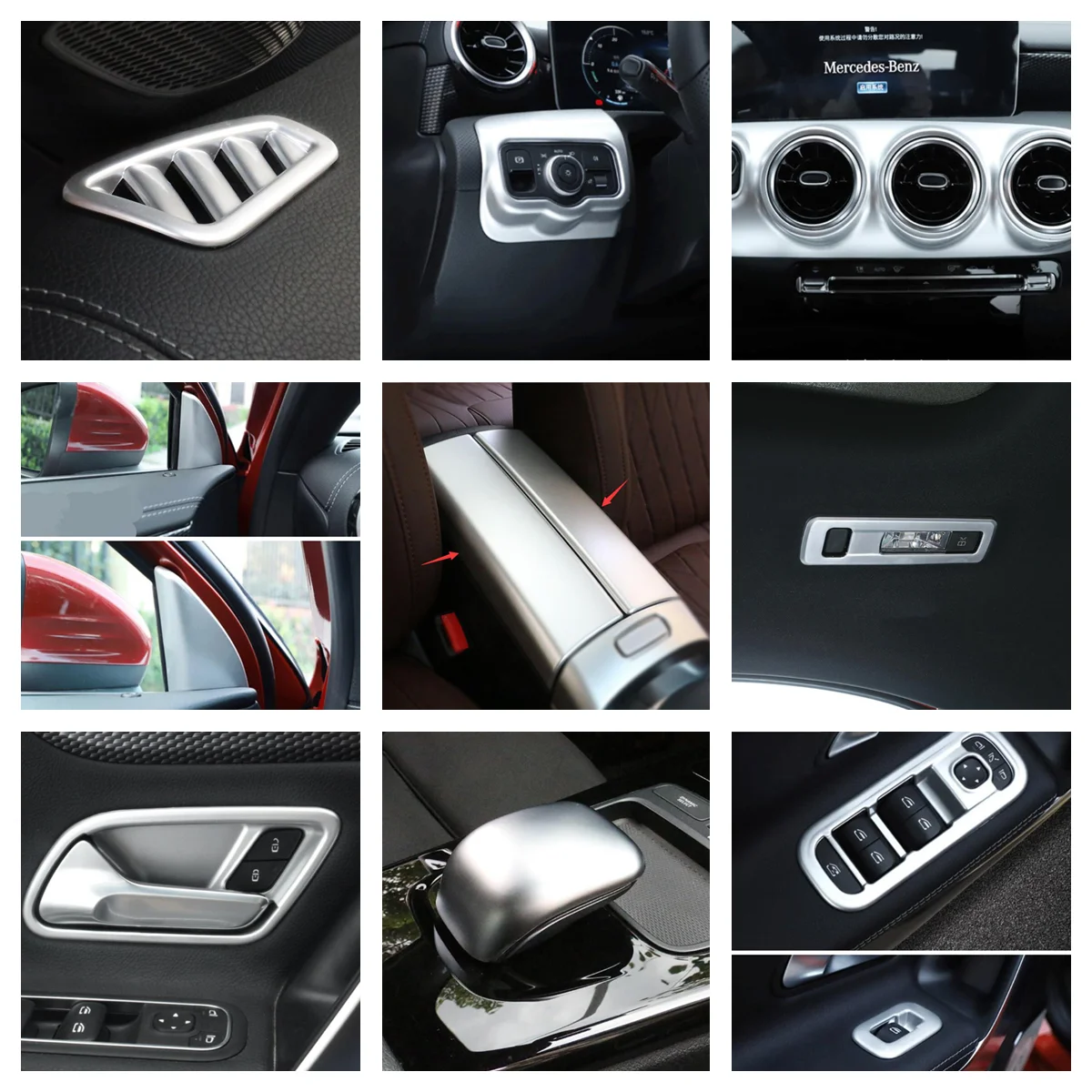 

Аксессуары для Mercedes Benz A Class W177 A200 A220 2019-2022, ручка, чаша, приборная панель, пневматическая панель переменного тока, крышка, подлокотник