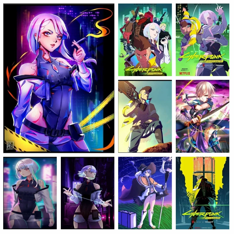 Anime Cyberpunk Edgerunners 5D Diamond Painting Japanese Cartoon Girl DIY Cross Stitch Embroidery Picture Mosaic Room Decor Kit