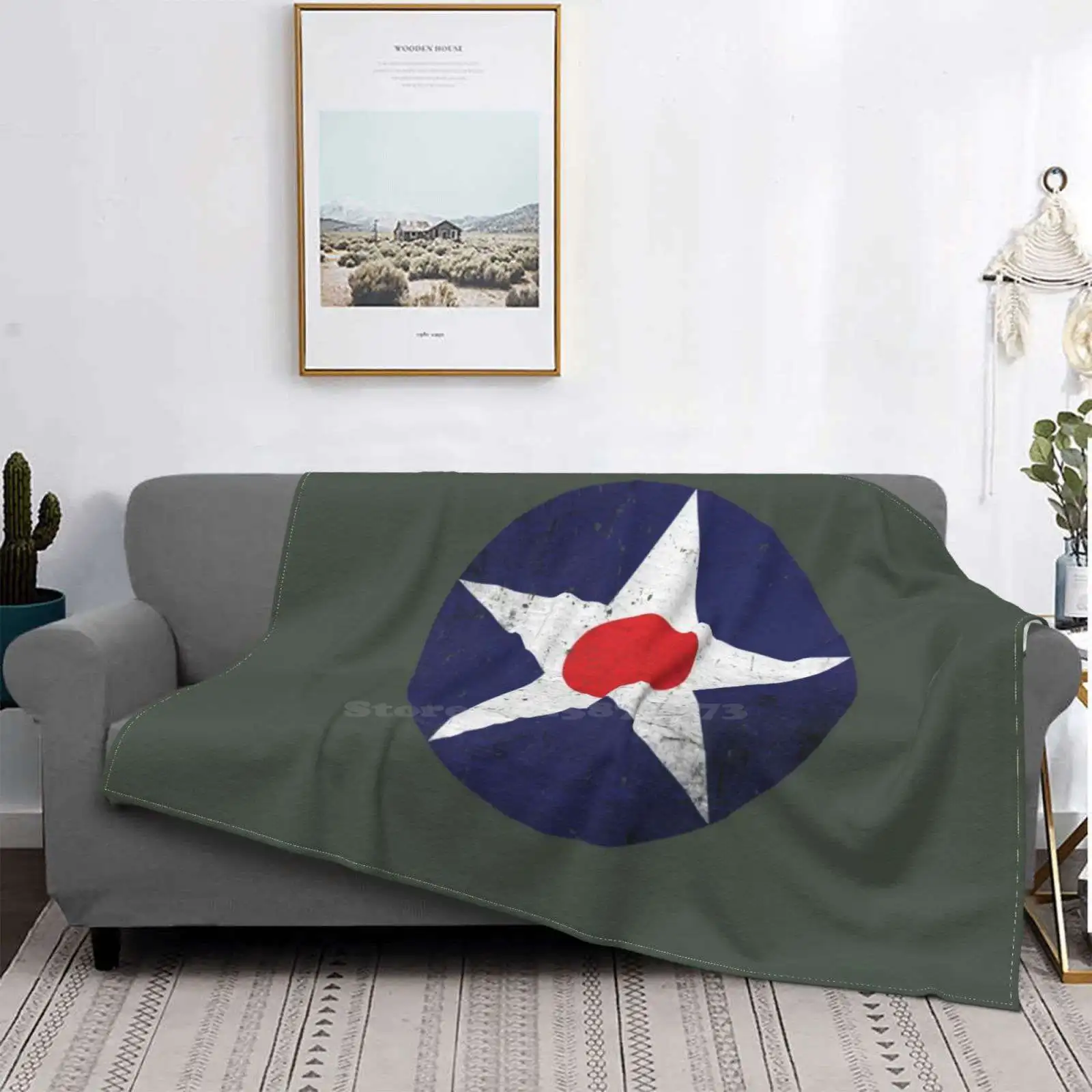 

Vintage Usaac 1919 - 1941 Distressed Creative Design Comfortable Flannel Blanket Distressed Grunge Grungy B26 B 26 Army Navy 09