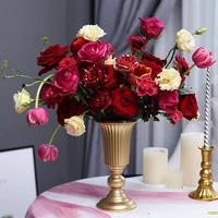 european style metal wrought iron flower wedding salon banquet table flower weng goblet home decoration flower vases for homes