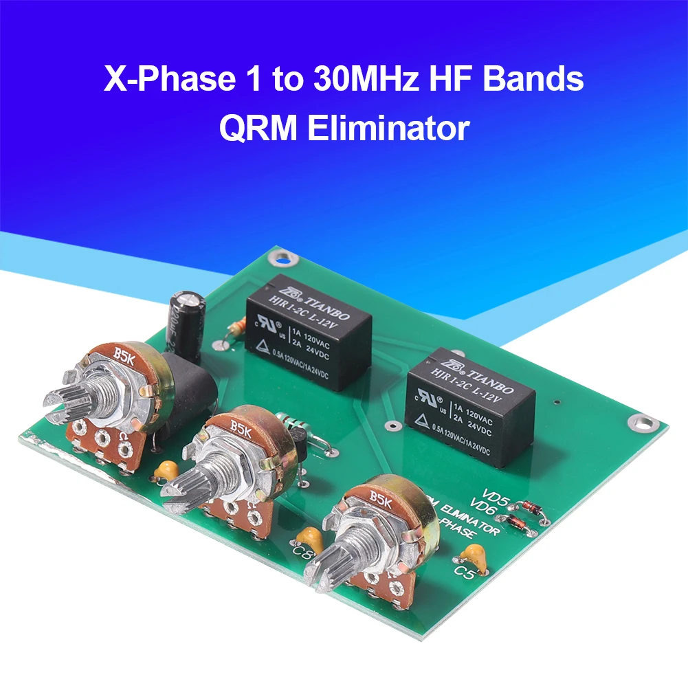 

QRM Canceller Eliminator X-Phase 1 to 30 MHz HF Bands with PTT Control for Ham Radio Amplifier Antenna audio accessories