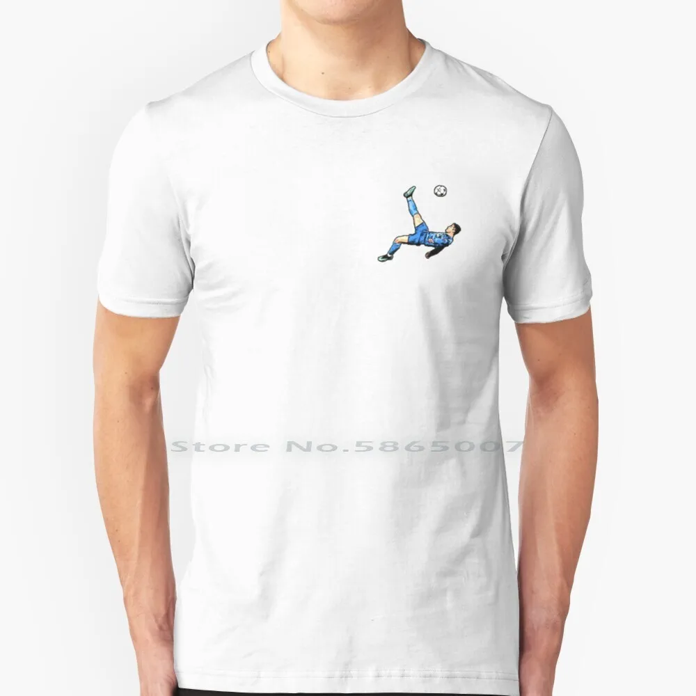 Футболка с надписью Kick 100% хлопок Кристиан Роналдо чилийский гол полет