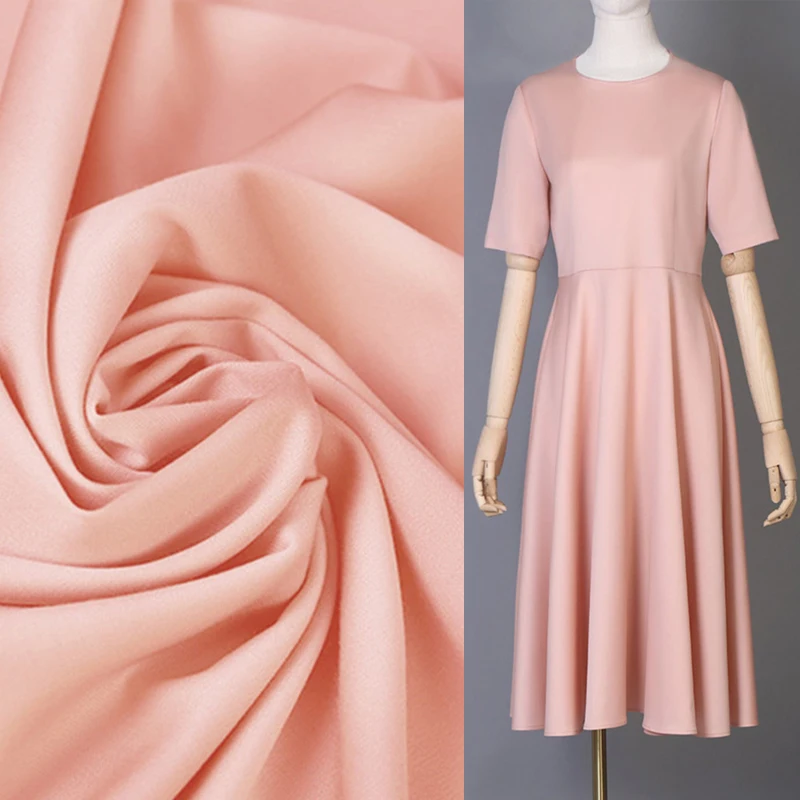 

Fashion Brand Solid Color Wool Fabric Summer Thin Section Can Be Fitted Wool Silk Sewing Coat Cloth Handmade Div Fabrics Charms