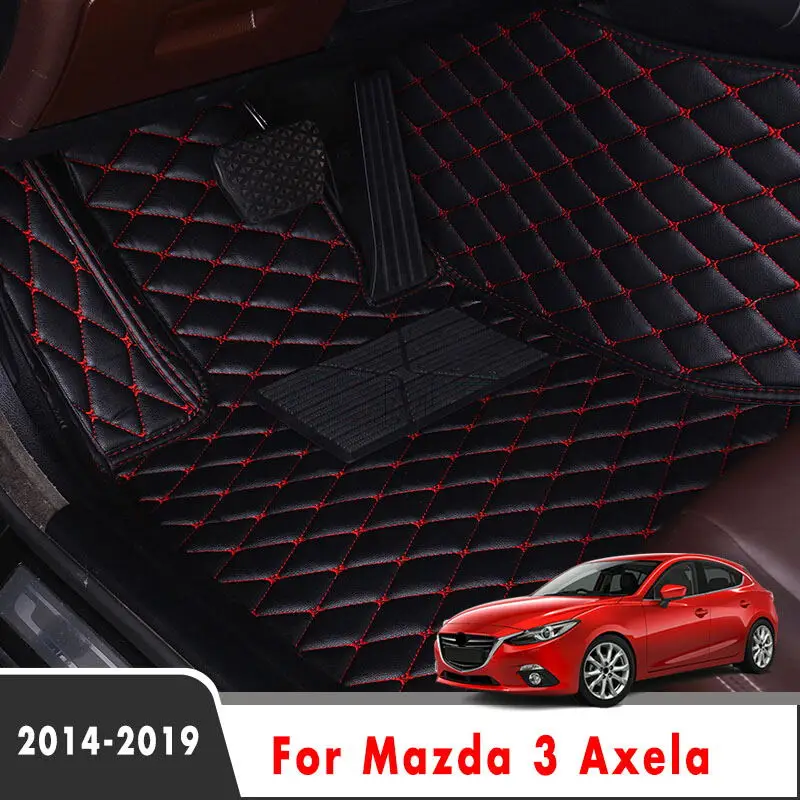 LHD-alfombrillas de cuero impermeables para coche Mazda 3 Axela, 2019, 2018, 2017, 2016, 2015, 2014