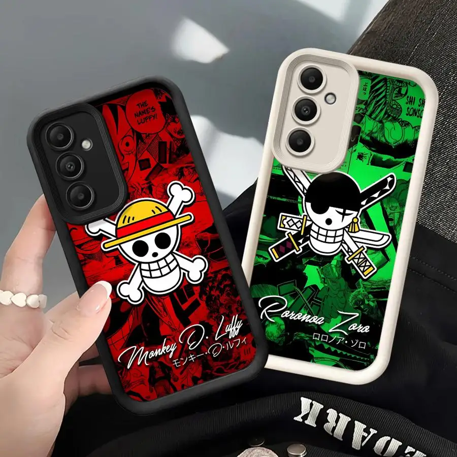 Чехол для телефона Samsung Galaxy A54 A24 A53 A16 A52s A22 A52 A73 A51 A13 A35 A34 A55 ShockProof Cover Anime Lufys O-Ons Piees