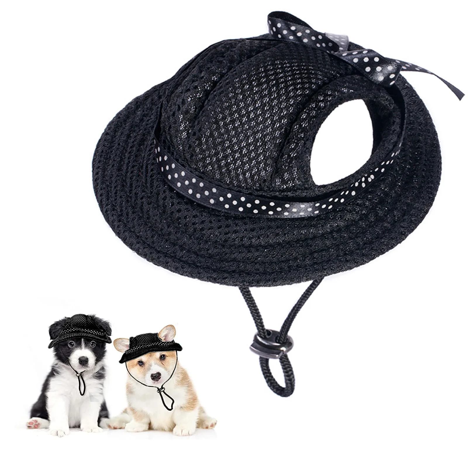 

Солнцезащитная Кепка для собак летняя уличная дышащая козырек для собак с отверстиями для ушей и регулируемым ремешком для подбородка для ...