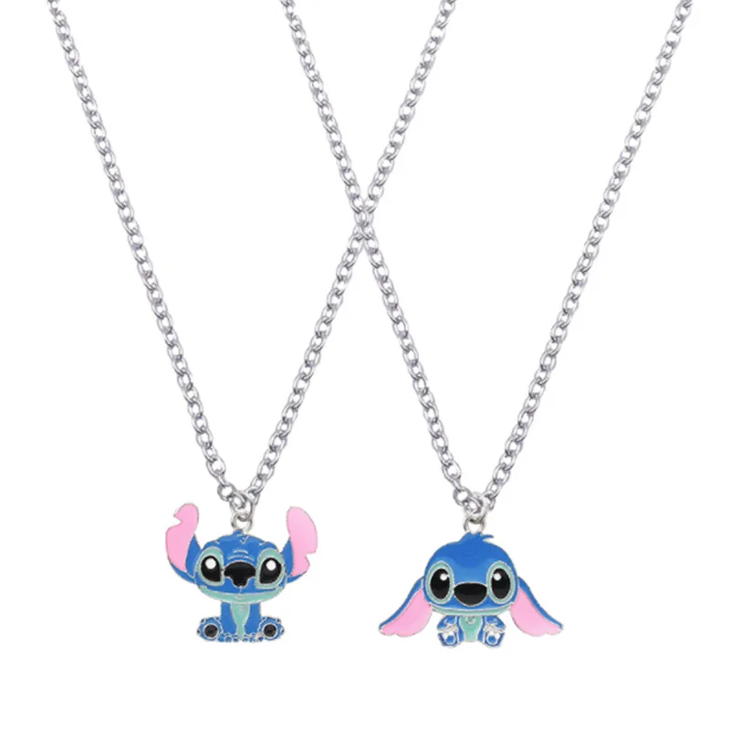 

Disney Cartoon Necklace Lilo & Stitch Modeling Metal Necklace Anime Characters Stitch Kawaii Hip Hop Pendant Kids Gifts