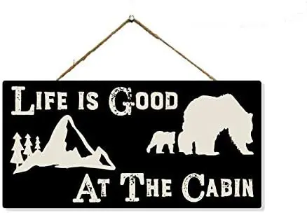 

Деревянные вывески с надписью «Life is Good at the Cabin», Настенный декор для кемпинга, озера, охоты