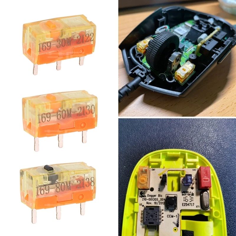 

TTC Dustproof Gold Mouse Micro 30/60/80M Clicks Gold Alloy Contact 3Pin