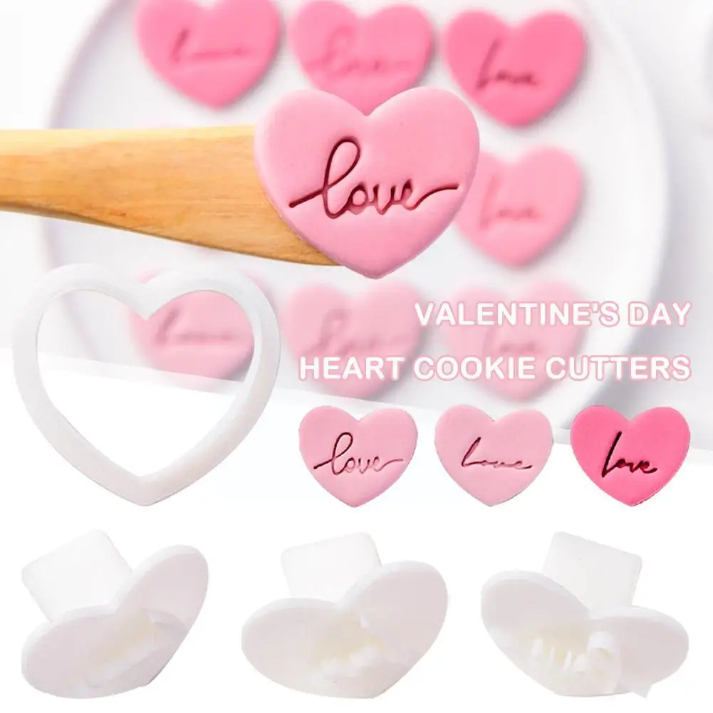 

Love Letter Biscuit Fondant Embosser Stamp Mold Heart Cookie Shaped Party Wedding Cake 3styles Decoration Day Valentines Cu C4a5