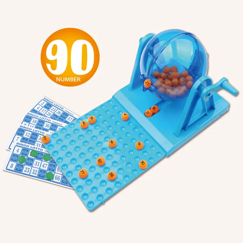 

24 Cards Kids 90 Number Bingo Ball Cage Lotto Game Set For 6+