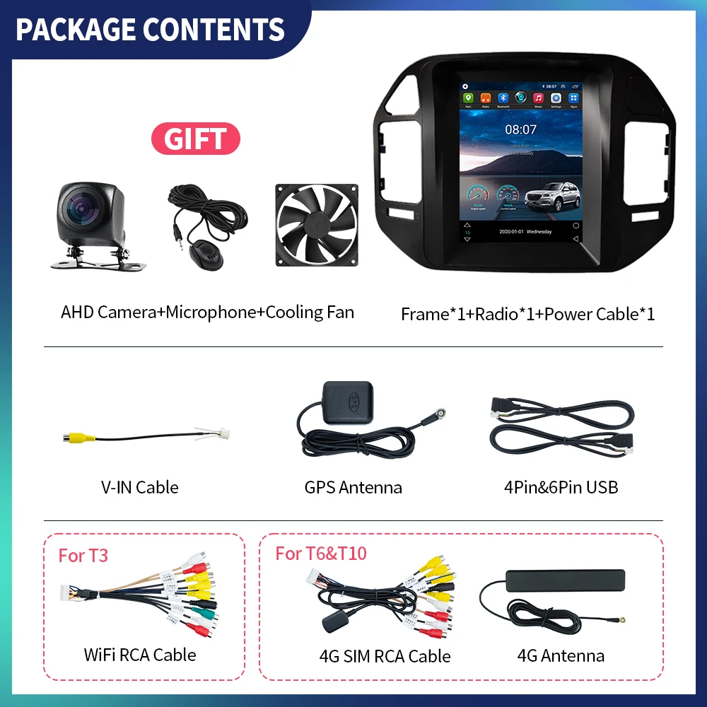 $128.68 EKIY T6 Car Radio For Mitsubishi Pajero V60 V68 V73 1999-2006 Tesla Vertical Screen Navigator GPS Android Stereo Receiver 2 Din