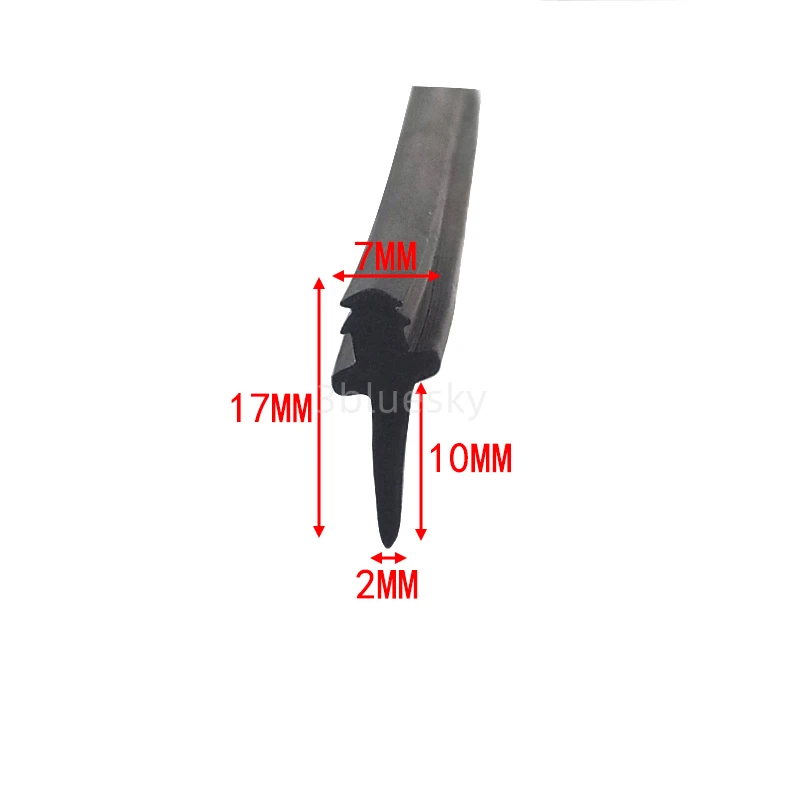 

Rubber T Strip Glass Metal Wood Edge Encloser Shield Car Seals Cable Cover Solar Photovoltaic Panels Sealing Strip 7x17mm Black