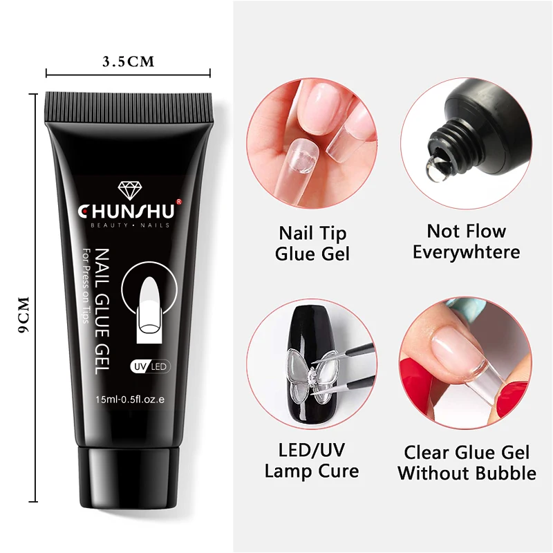 CHUNSHU Типсы для ногтей клей гель УФ накладные ногти лак клейкие украшения