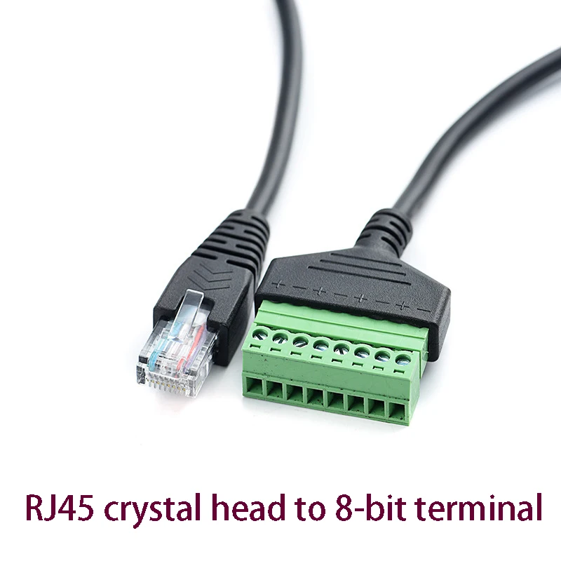 

RJ45 Crystal Head To 8-bit Terminal RJ45 With Wire Adapter Network Cable Socket To Terminal Welding Free Network Cable