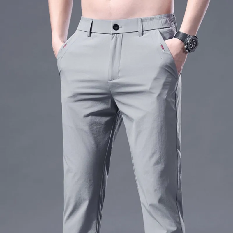 Брюки мужские легкие, 4 цвета, эластичные повседневные Прямые дышащие ...
