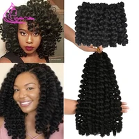 8 12inch jamaican bounce jumpy wand curl hair synthetic ombre black brown red crochet braid hair extensions 20 strands per pack