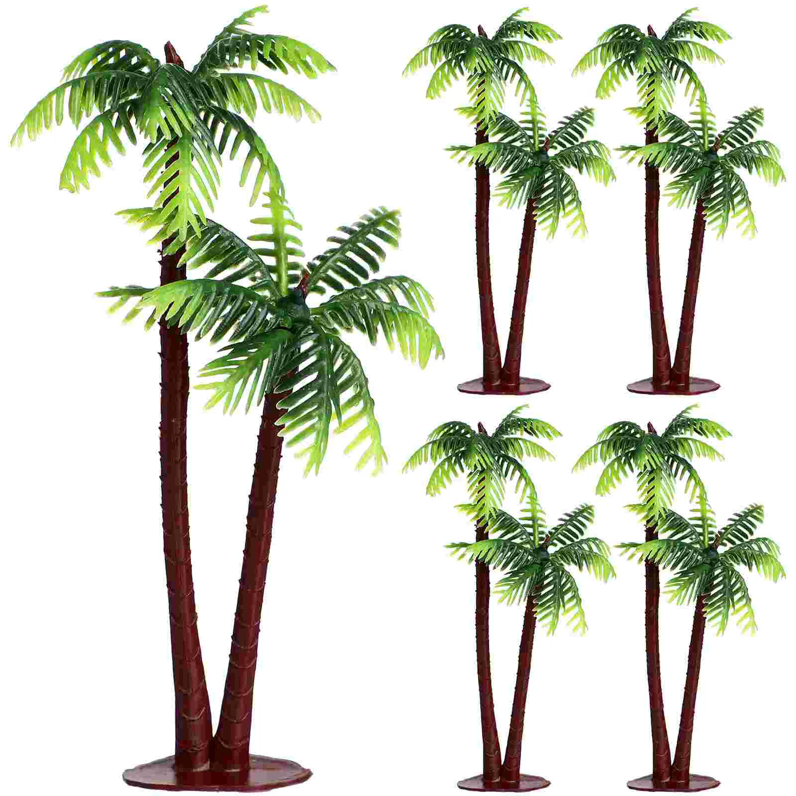 

5 Pcs Plastic Coconut Tree Ornaments Aquarium Coconut Plants Palm Tree Decors for Fish Tank Aquarium