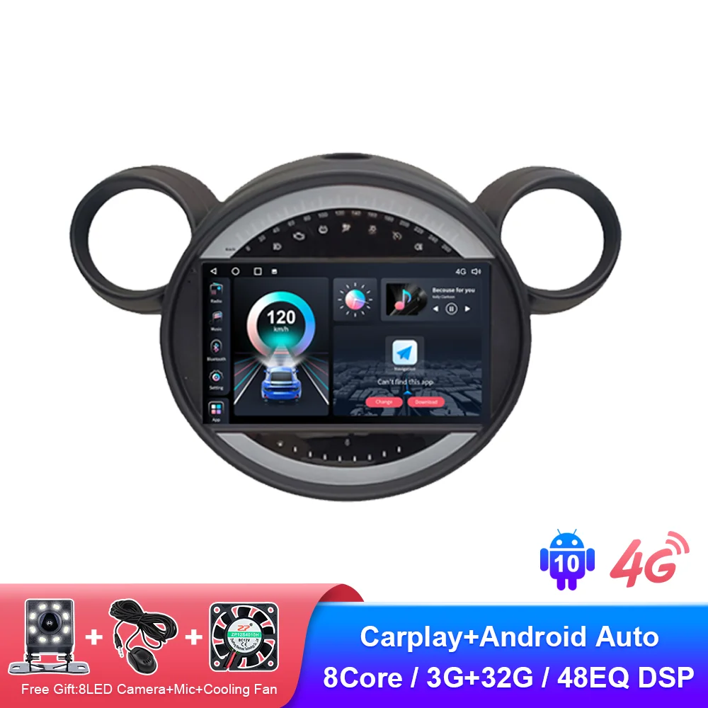 

Cheap Car Multimedia Player Navigation GPS Multimedia Stereo Android10 2Din For BMW Mini Cooper 2006-2013 Android Smart Radio 4G