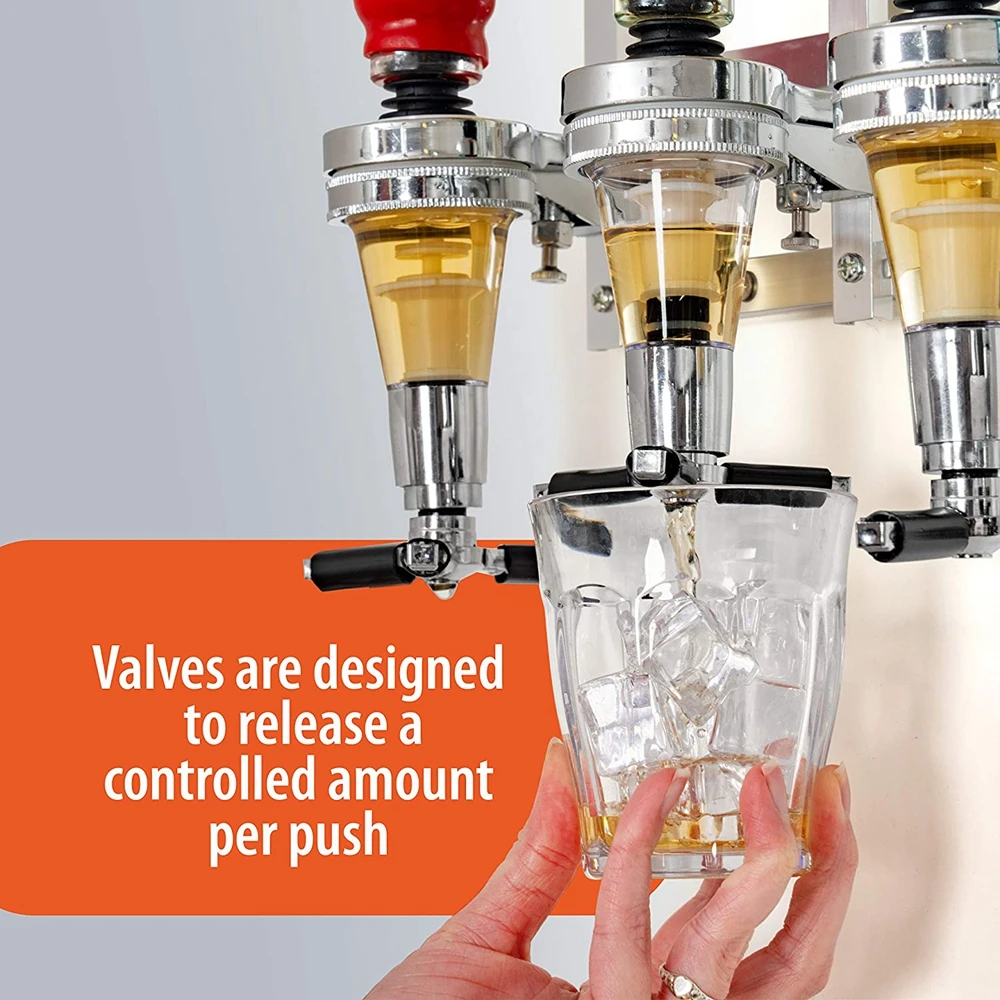 

4-Bottle/Set Liquor Dispenser Cocktail Shaker Stand Wall Mounted Wine Beer Alcohol Bar Beverage Dispenser Wine Pourers Bar Tools