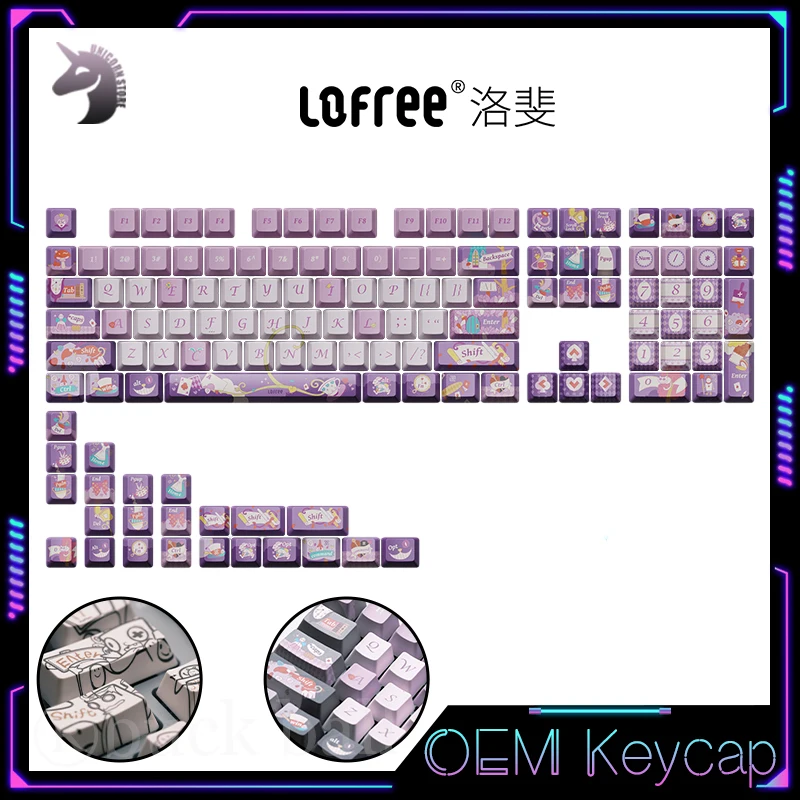 

Lofree Xiaoqiao Keycaps 131 Keys OME theme keyboard keycap Mechanical Gamer Keyboards Kits Hot Swap Programable PBT Keycaps Gift