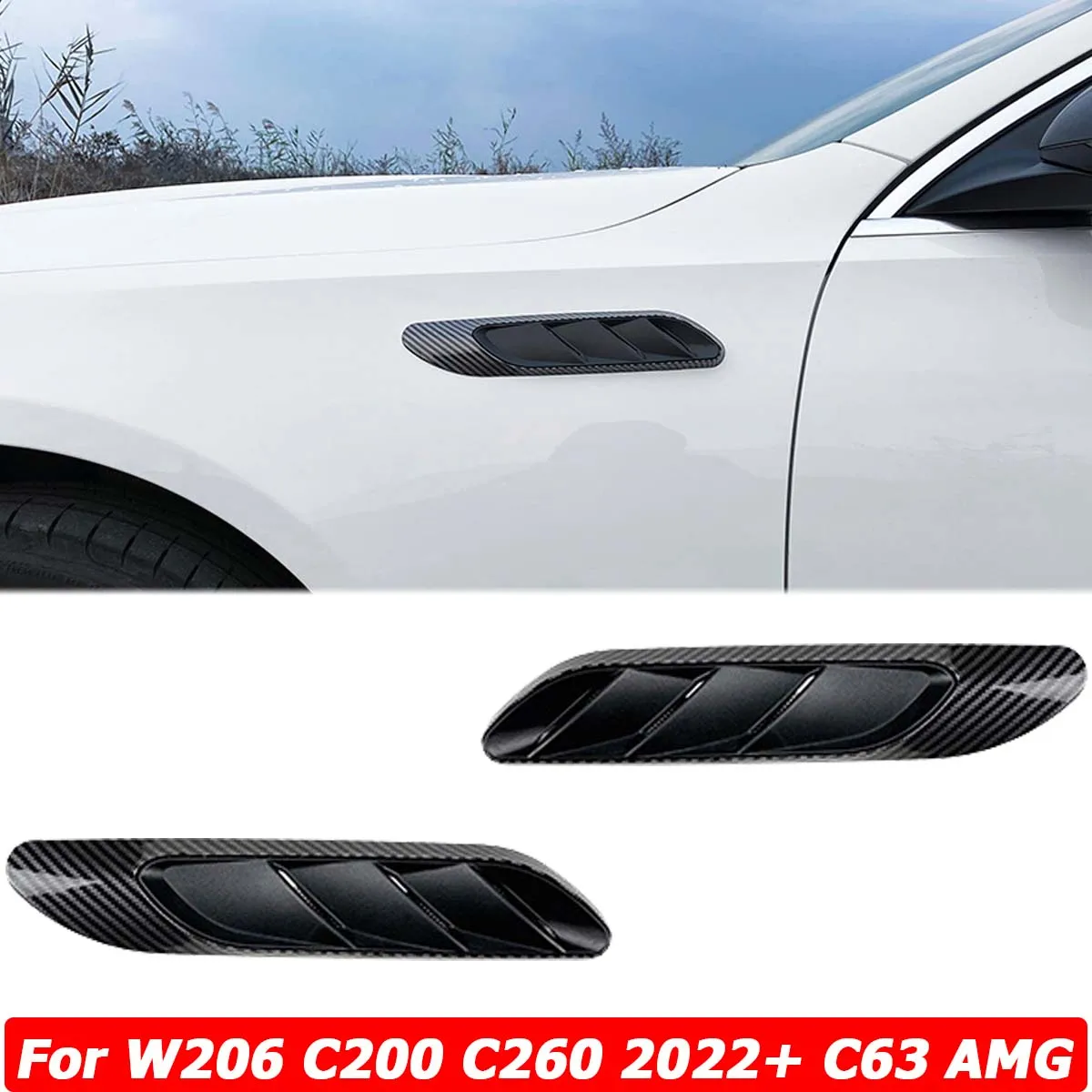 

2 шт., декоративная наклейка на крышку вентиляционного отверстия для Mercedes Benz W206 C200 C260 C63 AMG 2022