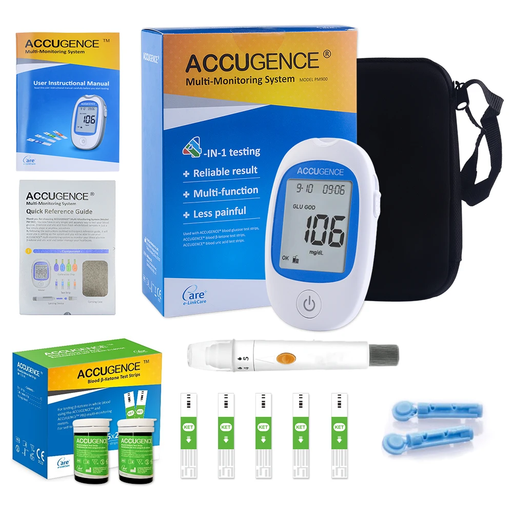 Fast Test Blood Ketone Meter Kit for Keto Diet with Ketone Monitor and Strips 30pc with Lancets Ketosis&Ketogenic  Diet