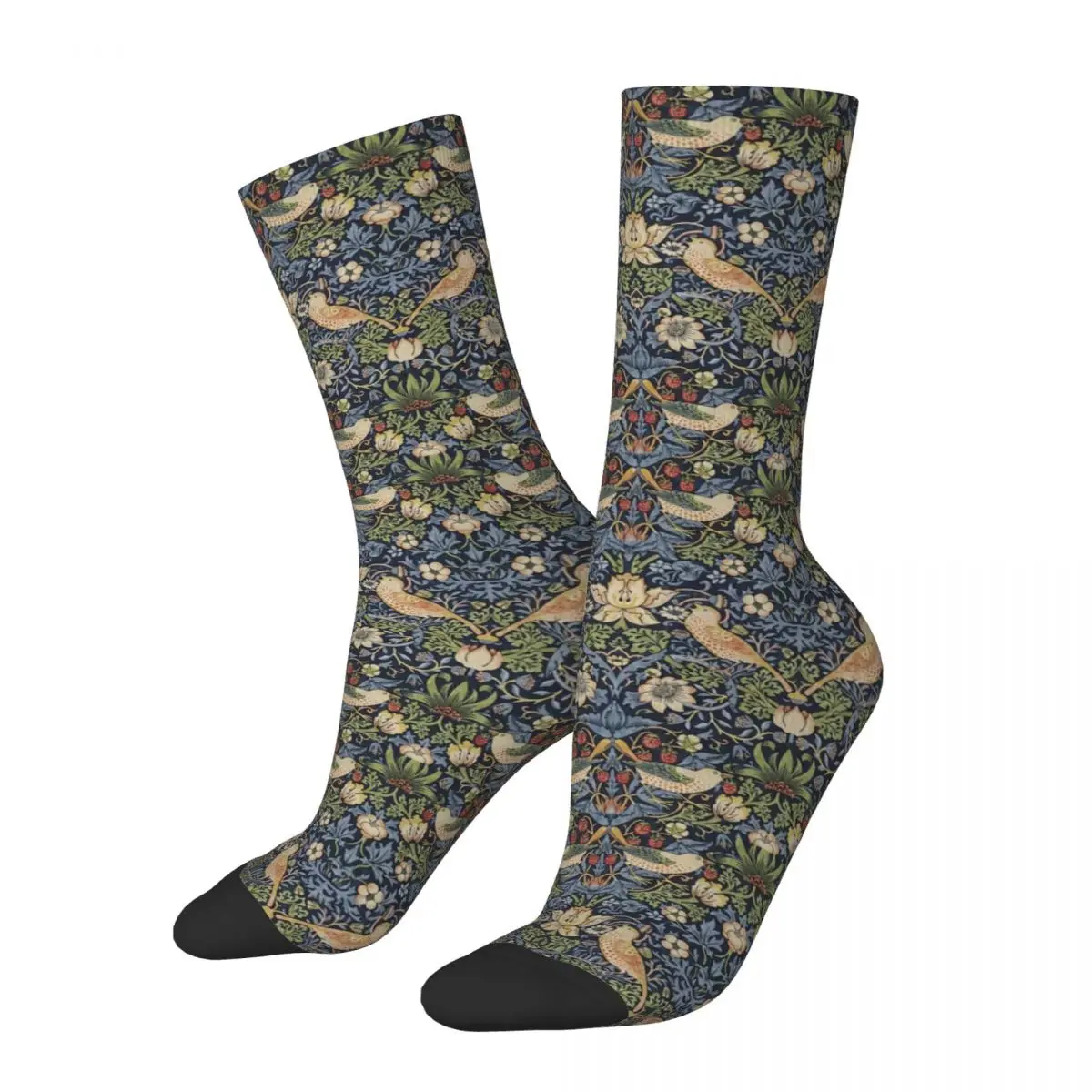 

Всесезонные короткие чулки с изображением Вильяма Морриса клубники и воров, модные длинные носки в стиле Харадзюку в стиле хип-хоп для мужчин и женщин, подарки