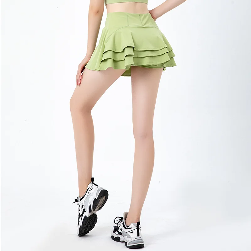 Купи New Sexy Yoga Sports Skirt Women's Gym Outdoor Pleated Fitness Tennis Skirt Solid Color Stretch Golf Skirt Soft And Breathable за 1,230 рублей в магазине AliExpress