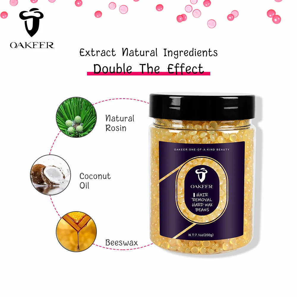 Восковые бобы для удаления волос 200 г Полностью безболезненное удаление воска в твердой форме Без воска бумага для лица, ног, рук, бровей Комплект для лица.